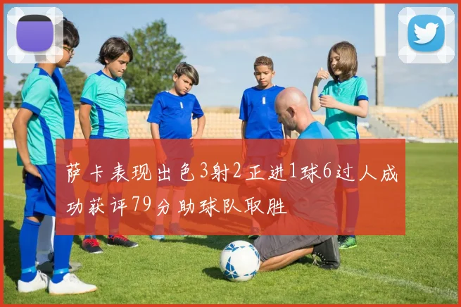 萨卡表现出色3射2正进1球6过人成功获评79分助球队取胜